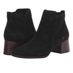 Lucky Brand Lilye Suede and Block Heel Boots in Black and Brown Size 10 NWT